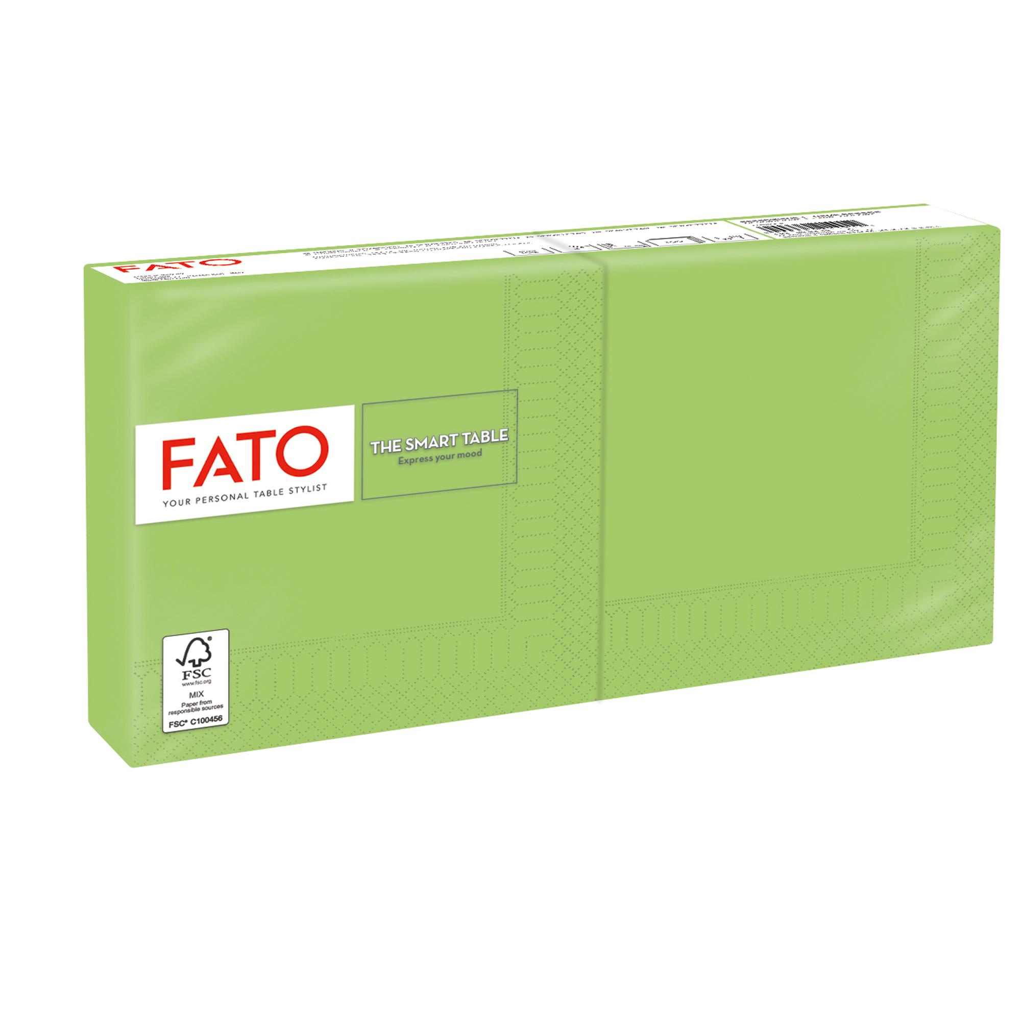 Tovagliolo - carta - 24 x 24 cm - 2 veli - verde mela - Fato - conf. 100 pezzi