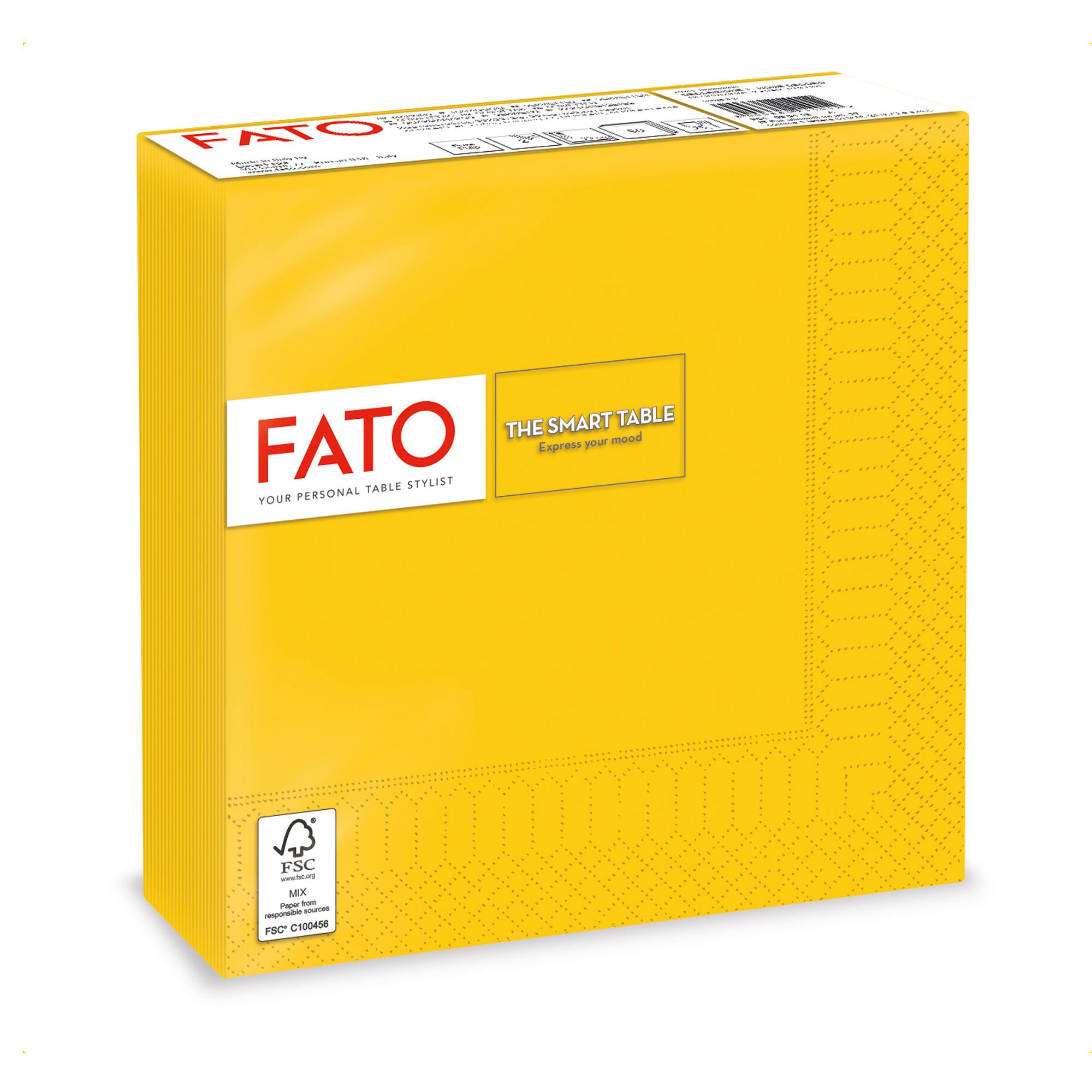 Tovagliolo - carta - 33 x 33 cm - 2 veli - giallo - Fato - conf. 50 pezzi