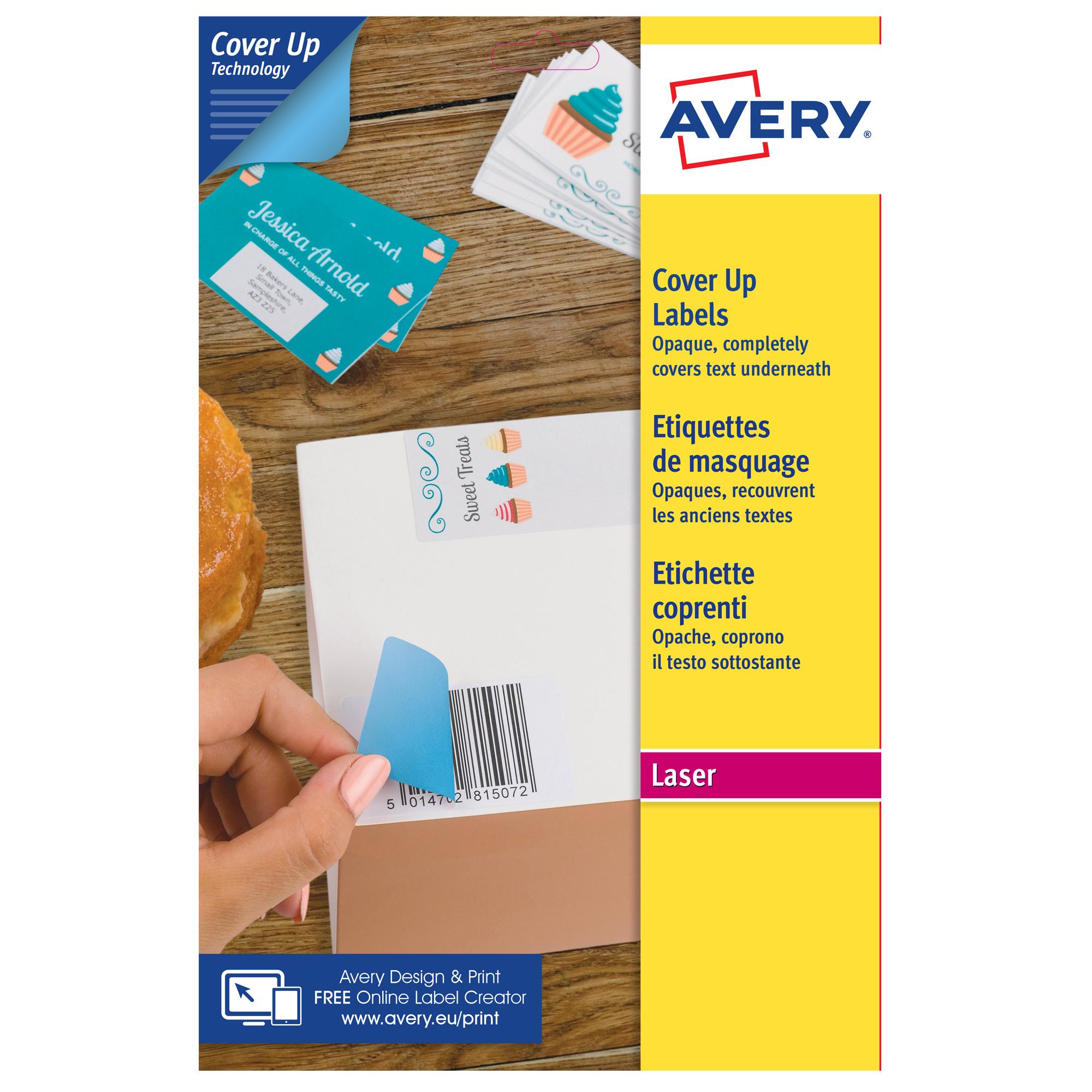 Etichette adesive coprenti BlockOut - in carta - permanenti - 199,6 x 143,5 mm - 2 et/fg - 25 fogli - bianco - Avery