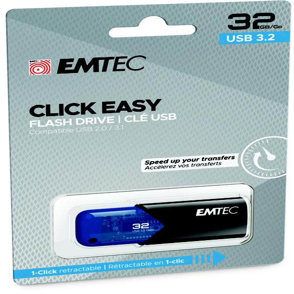 Emtec - Memoria USB B110 USB 3.2 Click&Easy …