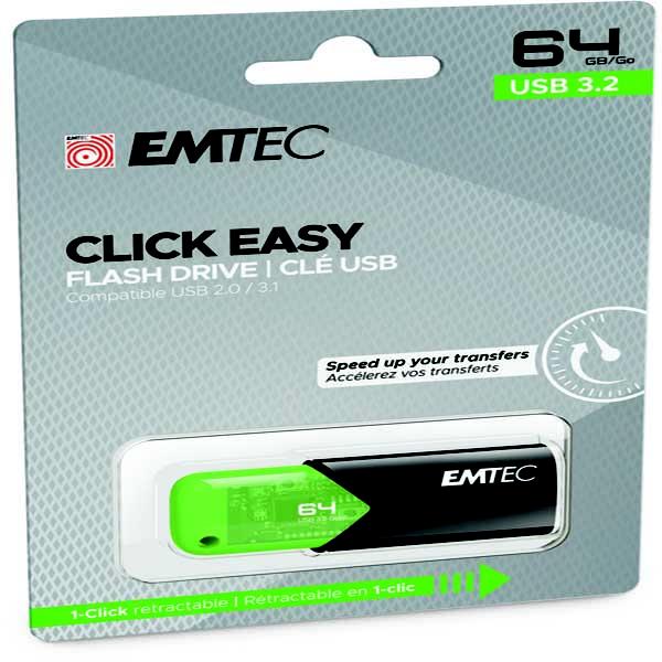 Emtec - Memoria USB B110 USB 3.2 Click&Easy …