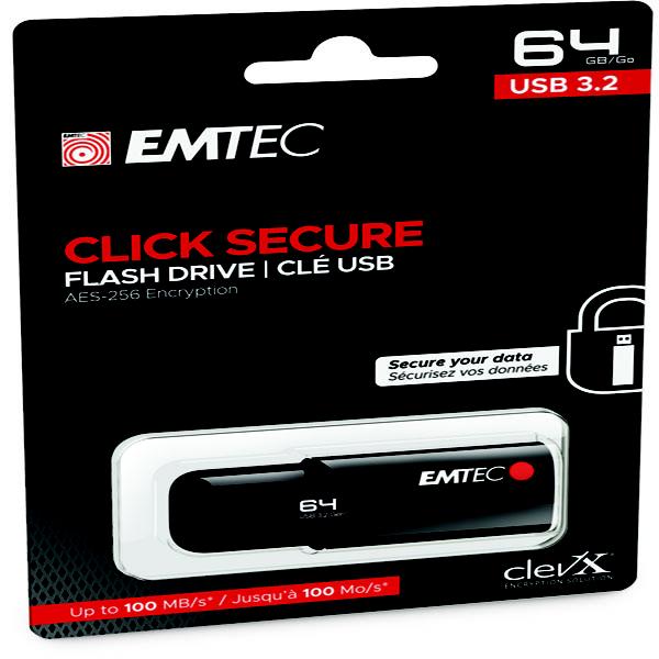Emtec - Memoria USB B120 Click&Secure - ECMMD64GB123 - 64 GB