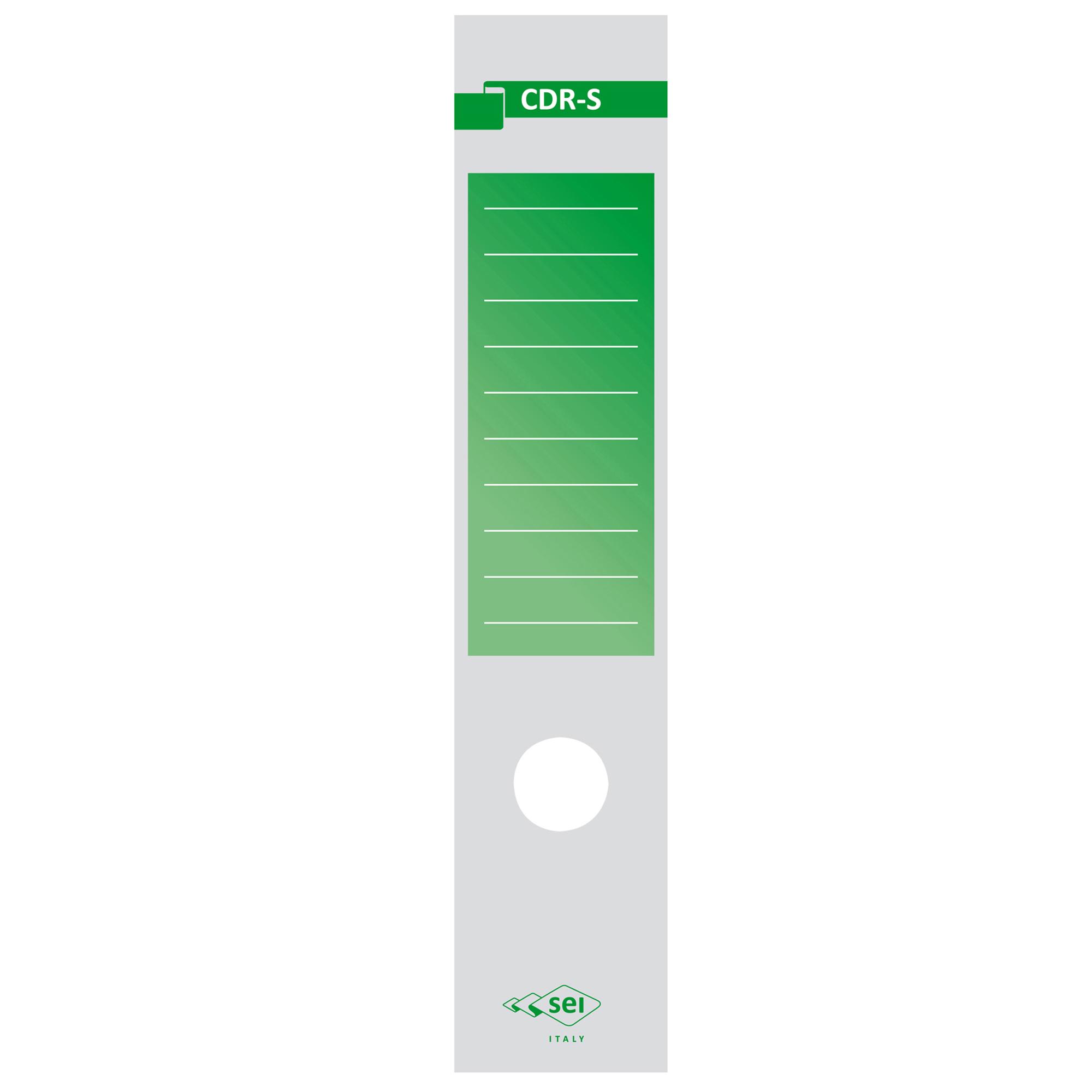 SEI ROTA COPRIDORSO CDR-S AUTOADESIVO IN CARTA STAMPATA 70X345 mm VERDE CONF 10 Pz.