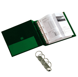 Raccoglitore Stelvio - 22 x 30 cm - 4 anelli a R 25 mm - dorso 3 cm - verde - Sei Rota