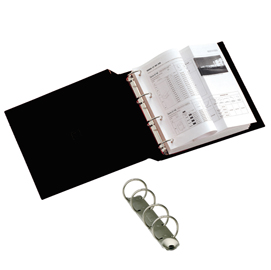 Raccoglitore Stelvio - 22 x 30 cm - 4 anelli a R 25 mm - dorso 3 cm - nero - Sei Rota