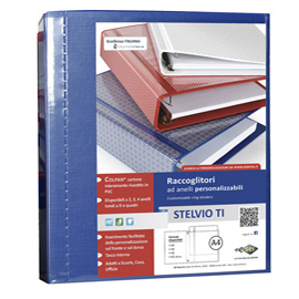 Raccoglitore Stelvio a 4 anelli R - blu - diametro anelli 25 mm 22x30 cm