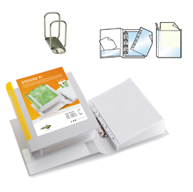 SEI ROTA STELVIO RACCOGLITORE PERSONALIZZABILE 2 ANELLI A Q DA 65MM IN COLPAN 220X300MM DORSO 9.5CM COL. BIANCO