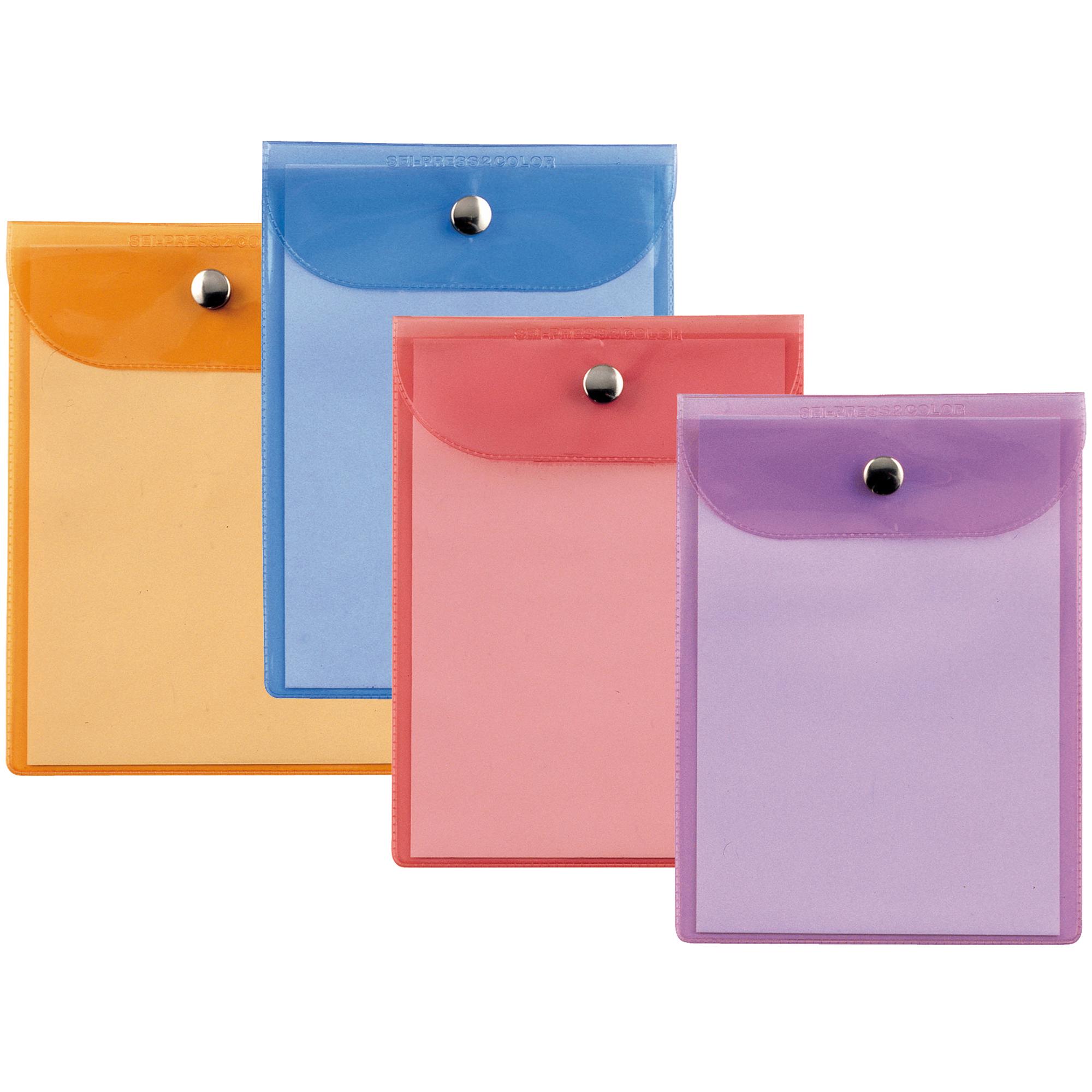 Busta con bottone Press 5 Color - PVC - 13 x 18 cm - colori assortiti - Sei Rota
