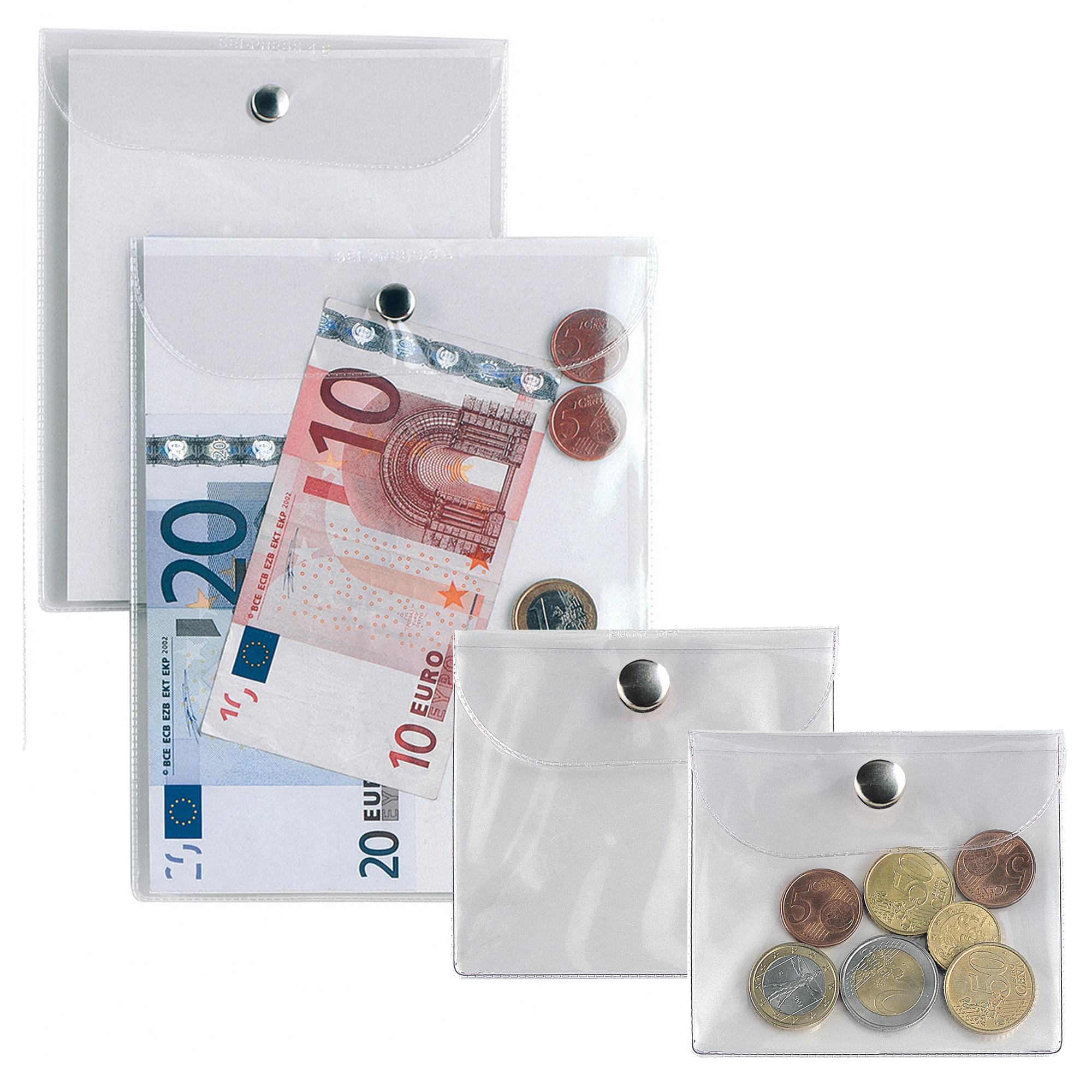 Busta con bottone Press 6E - PVC - 15 x 21 cm - trasparente - Sei Rota