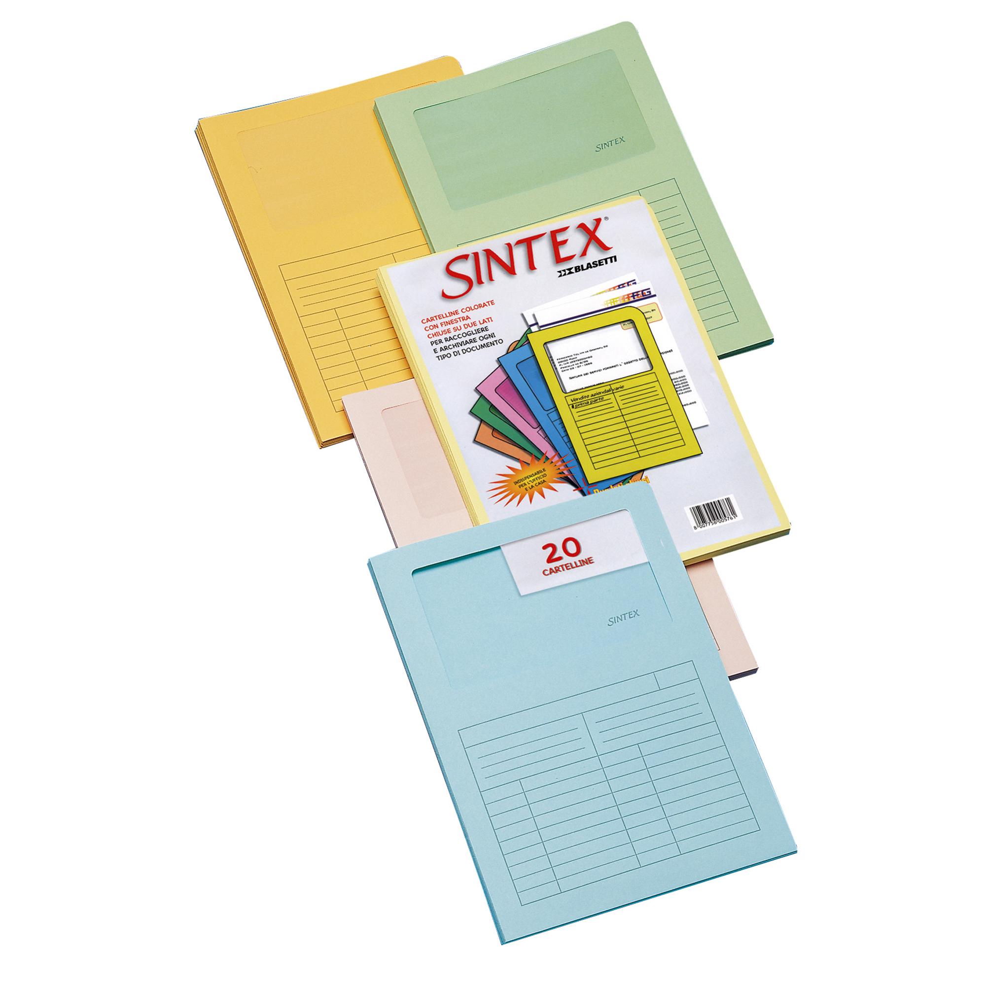 CF20CARTELLINA SINTEX ASSORTITE C/FINESTRA 115GR