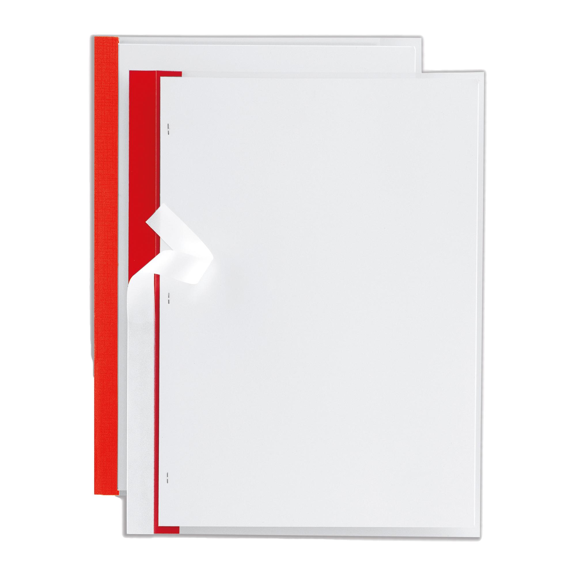 Cartellina Poli 200 - 21 x 29,7 cm - PP - trasparente buccia - dorso rosso - Sei Rota - conf. 10 pezzi