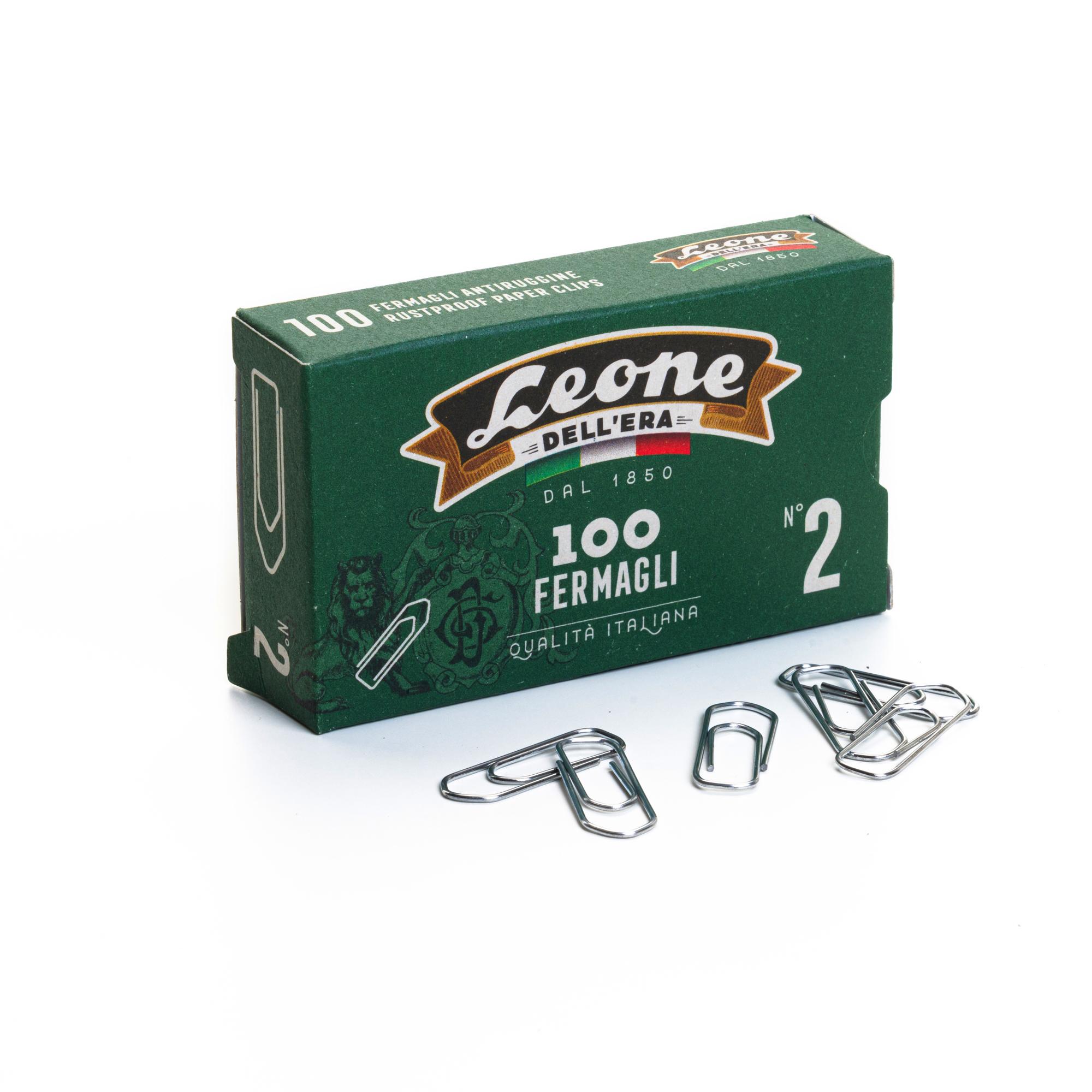 Leone Dell'Era Fermagli zincati N2 Confezione da 10 scatole x100 fermagli ciascuna