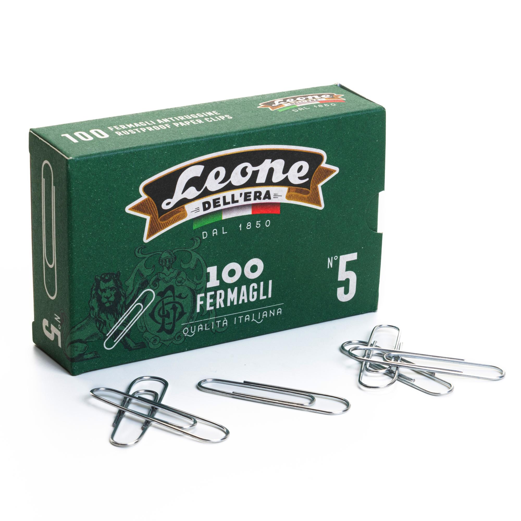 Leone Dell'Era Fermagli zincati N5 Confezione da 10 scatole x100 fermagli ciascuna