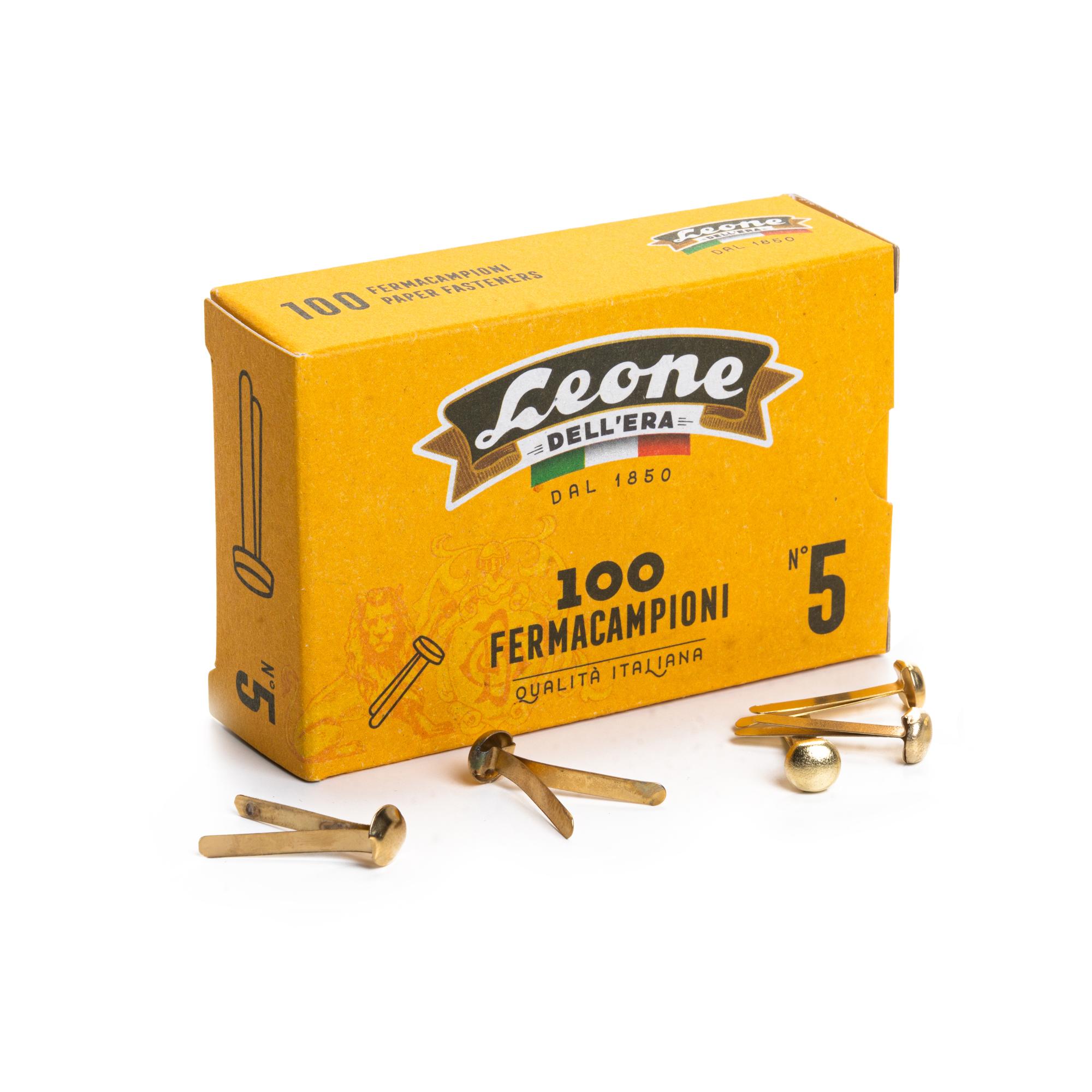 Leone Dell'Era Fermacampioni ottonati N5 Confezione da 10 scatole x100 fermacampioni ciascuna