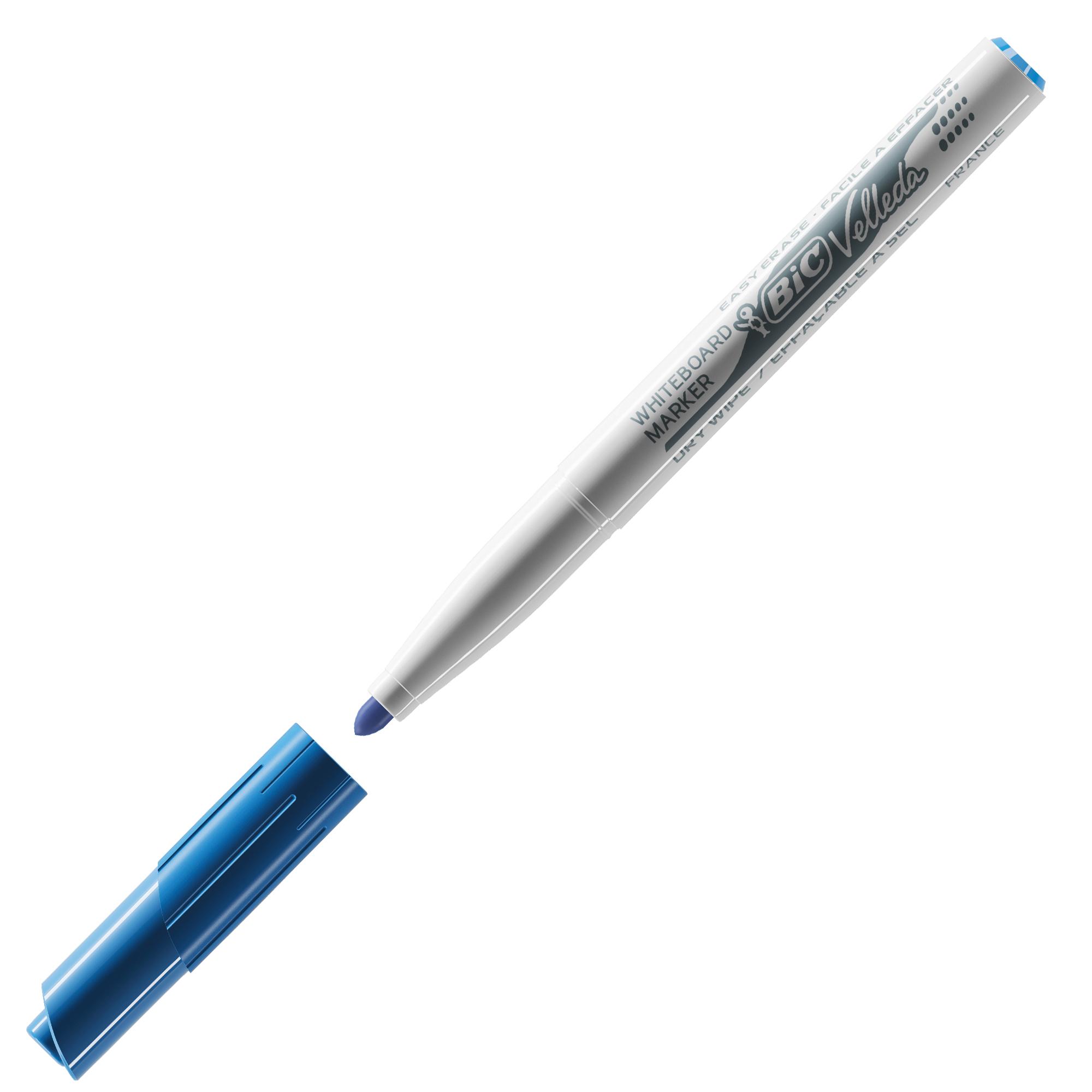Bic Whiteboard Marker Velleda 1741 blu punta tonda ultra-resistente tratto 1 4 mm -Bic- fusto in plastica facile da impugnare (conf.12)