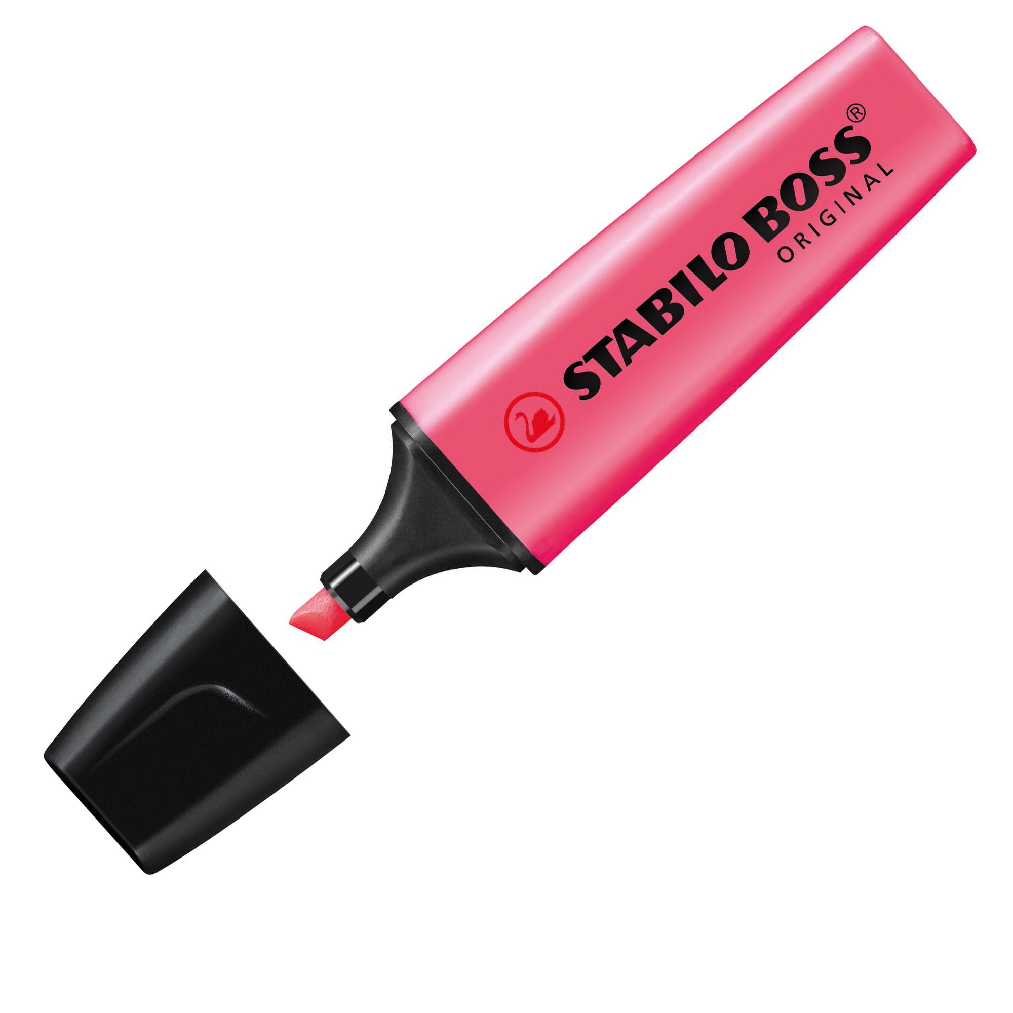 Evidenziatore Stabilo Boss Original -Stabilo- rosa ricaricabile di lunga durata fuoroscente universale (conf.10)