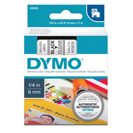 DYMO D1 - Autoadesivo - scuro su chiaro - Rotolo (0,6 cm x 7 m) 1 cassetta(e) rotolo di etichette - per LabelMANAGER 100, 160, 210, 220, 260, 280, 300, 360, 420, Wireless PnP; LabelPOINT 250