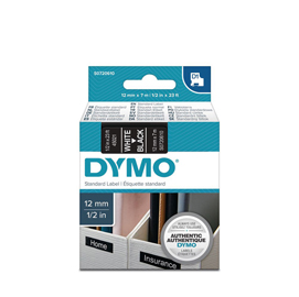 DYMO D1 - Poliestere - bianco su nero - Rotolo (1,2 cm x 7 m) 1 cassetta(e) rotolo di etichette - per LabelMANAGER 100, 160, 210, 220, 260, 280, 300, 360, 420, Wireless PnP; LabelPOINT 250