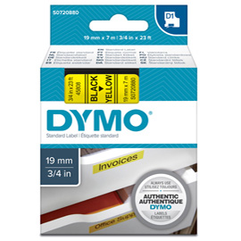 DYMO D1 - Poliestere - nero su giallo - Rotolo (1,9 cm x 7 m) 1 cassetta(e) rotolo di etichette - per LabelMANAGER 360D, 420P, 420P Kit, 500TS, PC2, PnP