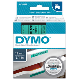 Nastro D1 standard 458090 - 19 mm x 7 mt - PL - nero/verde - Dymo