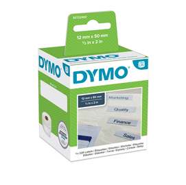 Rotolo 220 etichette LW 990170 - 12 x 50 mm - carta - cartelle sospese - bianco - Dymo