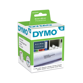 Rotolo 260 etichette LW 990120 - 36 x 89 mm - carta - indirizzi estesi - bianco - Dymo - conf. 2 rotoli
