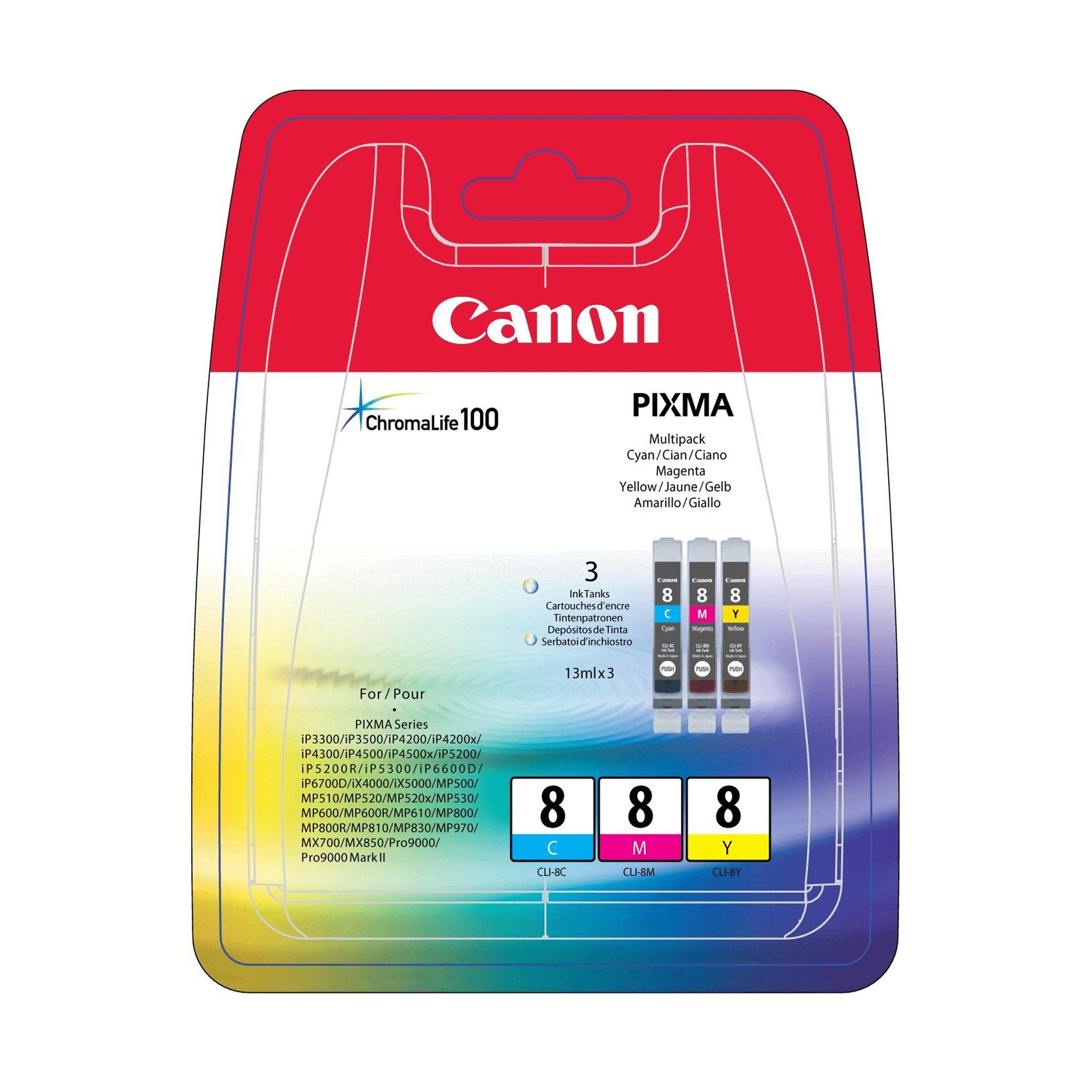 CANON MULTIPACK CLI-8 CMY PACK CARTUCCE CIANO+MAGENTA+GIALLO IN …