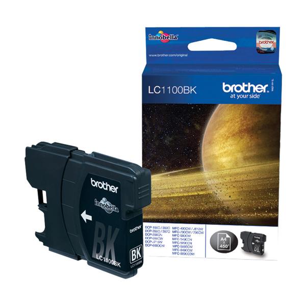 BROTHER LC-1100BK CARTUCCIA INK-JET NERO 450 PAG PER DCP385C/585CW/MFC490CW/790CW/990CW/5490CN/5890CN/6490CW/DCP6690CW