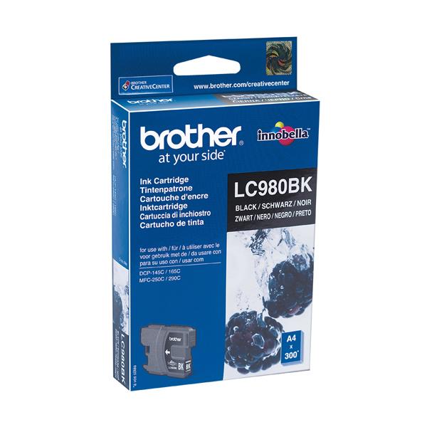 Brother LC980BK - Nero - originale - cartuccia d'inchiostro - per Brother DCP-145, 163, 167, 193, 195, 197, 365, 373, 375, 377, MFC-250, 255, 290, 295, 297