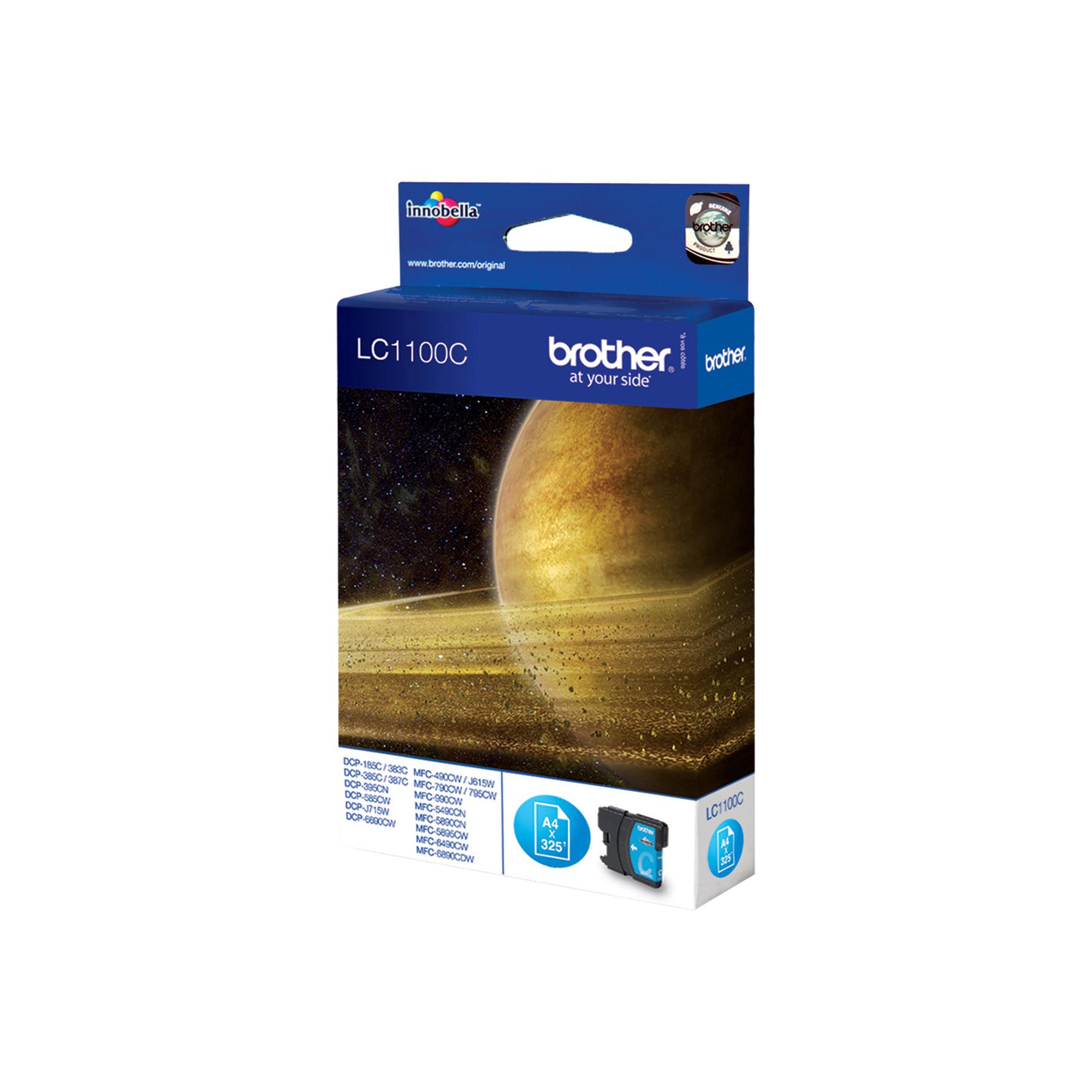 Brother LC1100C - Ciano - originale - cartuccia d'inchiostro - per Brother DCP-185, 385, 395, 585, J715, MFC-490, 5490, 5890, 5895, 6890, 790, 795, 990, J615
