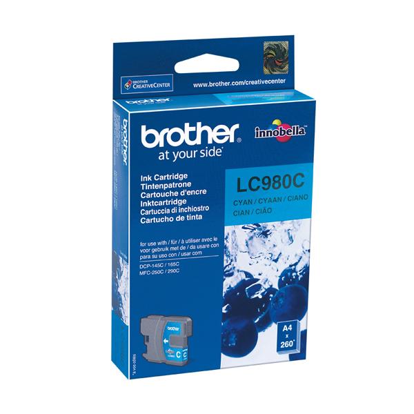 Brother LC980C - Ciano - originale - cartuccia d'inchiostro - per Brother DCP-145, 163, 167, 193, 195, 197, 365, 373, 375, 377, MFC-250, 255, 290, 295, 297