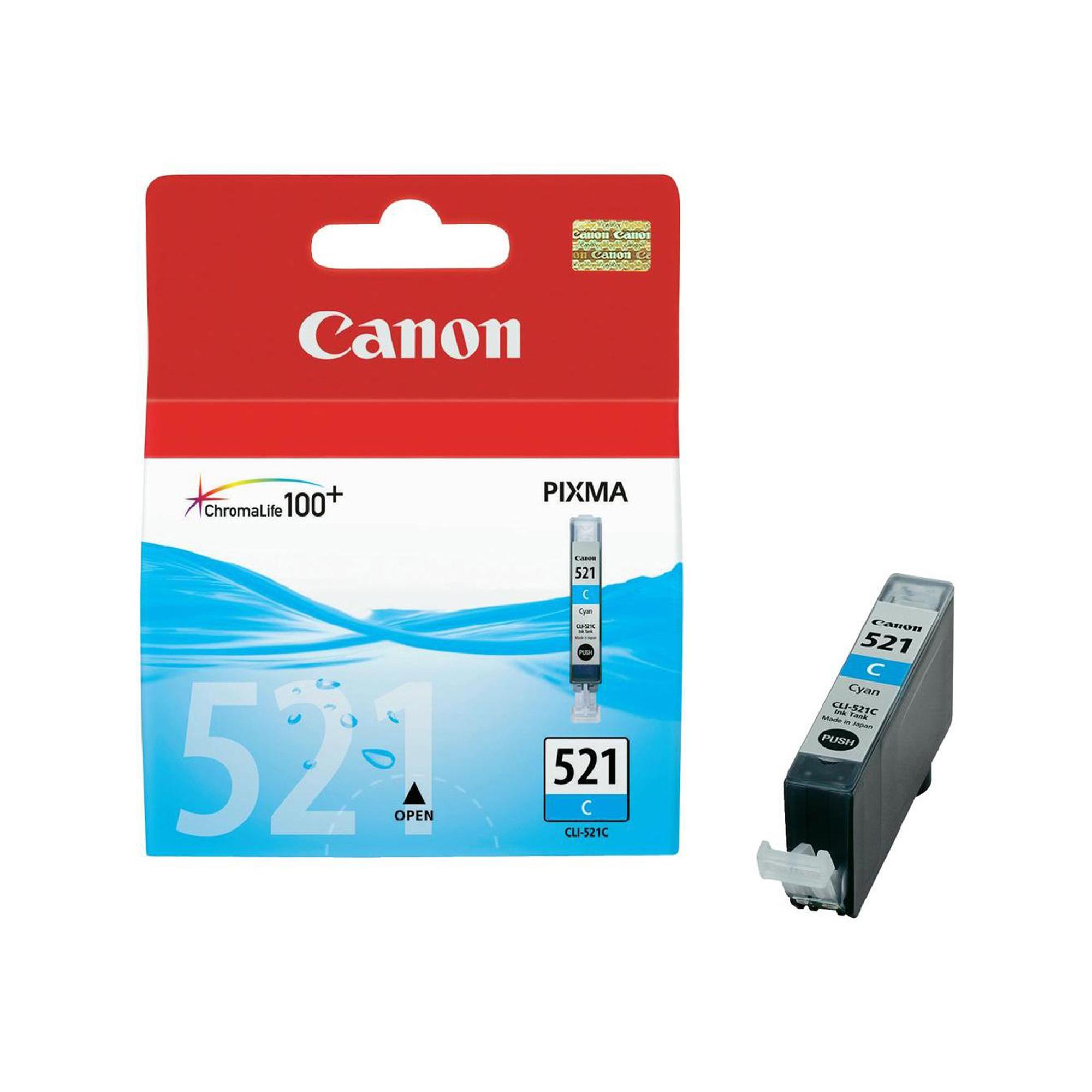 Canon CLI-521C - 9 ml - ciano - originale - serbatoio inchiostro - per PIXMA iP3600, iP4700, MP540, MP550, MP560, MP620, MP630, MP640, MP980, MP990, MX860, MX870