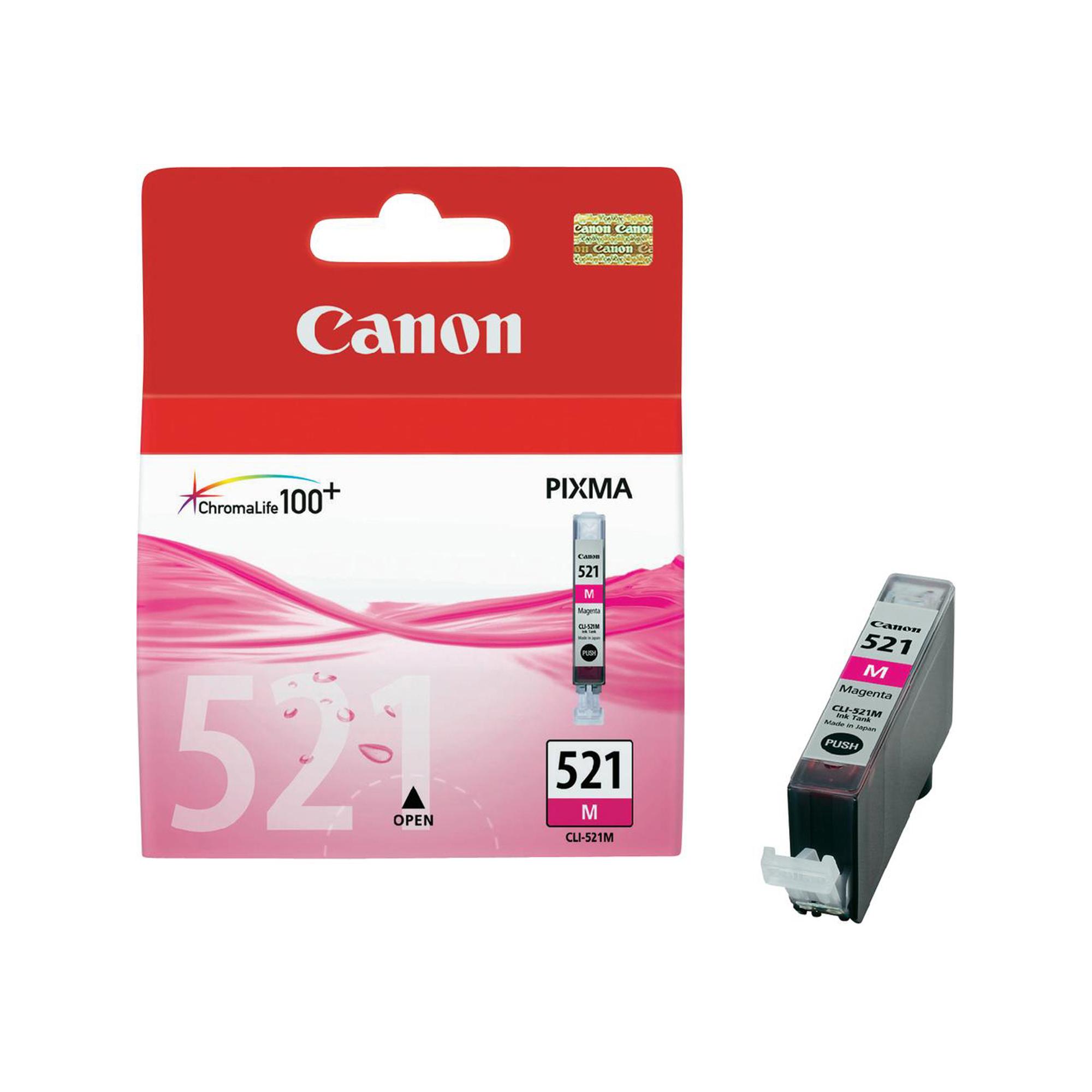 Canon CLI-521M - 9 ml - magenta - originale - serbatoio inchiostro - per PIXMA iP3600, iP4700, MP540, MP550, MP560, MP620, MP630, MP640, MP980, MP990, MX860, MX870