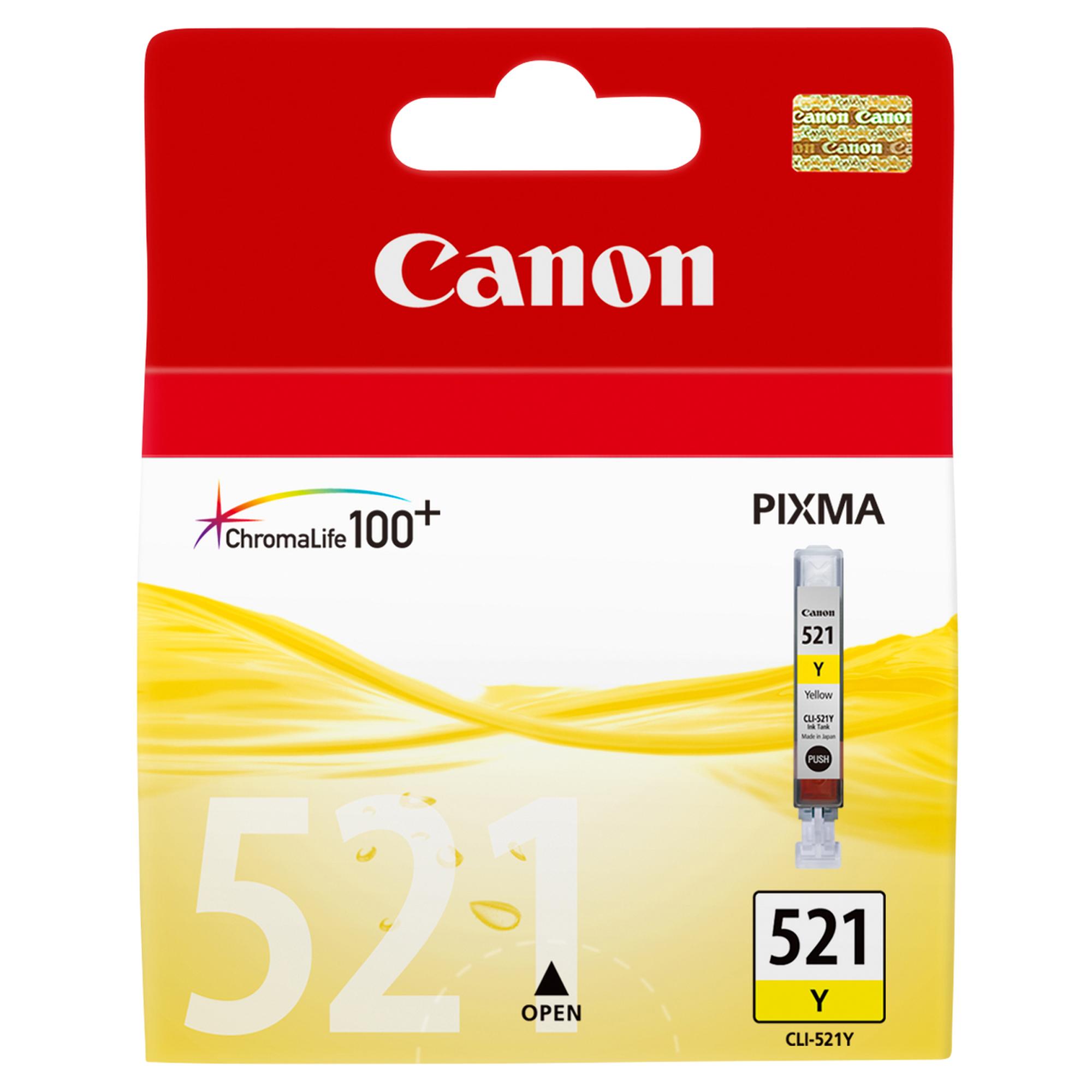 Canon CLI-521Y - 9 ml - giallo - originale - serbatoio inchiostro - per PIXMA iP3600, iP4700, MP540, MP550, MP560, MP620, MP630, MP640, MP980, MP990, MX860, MX870