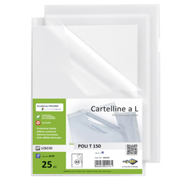 Cartellina a L - Poli 150 - PPL - 21 x 29,7 cm - trasparente buccia - Sei Rota - conf. 25 pezzi