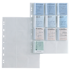 Buste forate Atla MA - 21 x 29,7 cm - PP - porta matrici assegni - 12 spazi 65 x 72mm  -  liscio - Sei Rota - conf. 10 pezzi