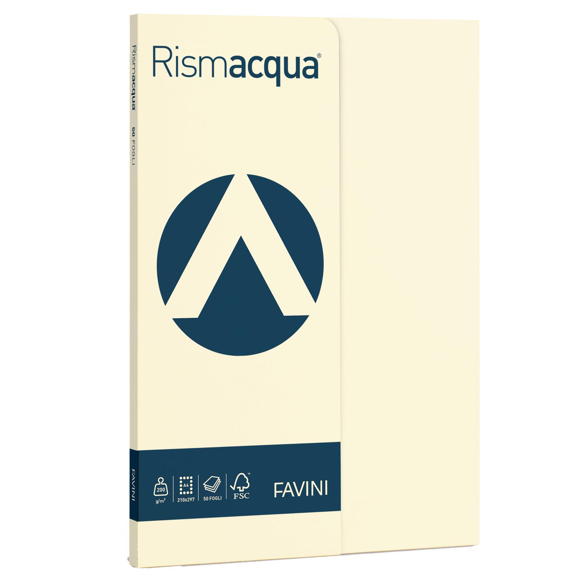 Cartotecnica Favini RismAcqua - Avorio110 - 21x29,7 cm - 200gm2 - 50 fogli