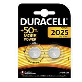 Micropila CR2025 - 3V - a pastiglia - litio - Duracell - blister 2 pezzi