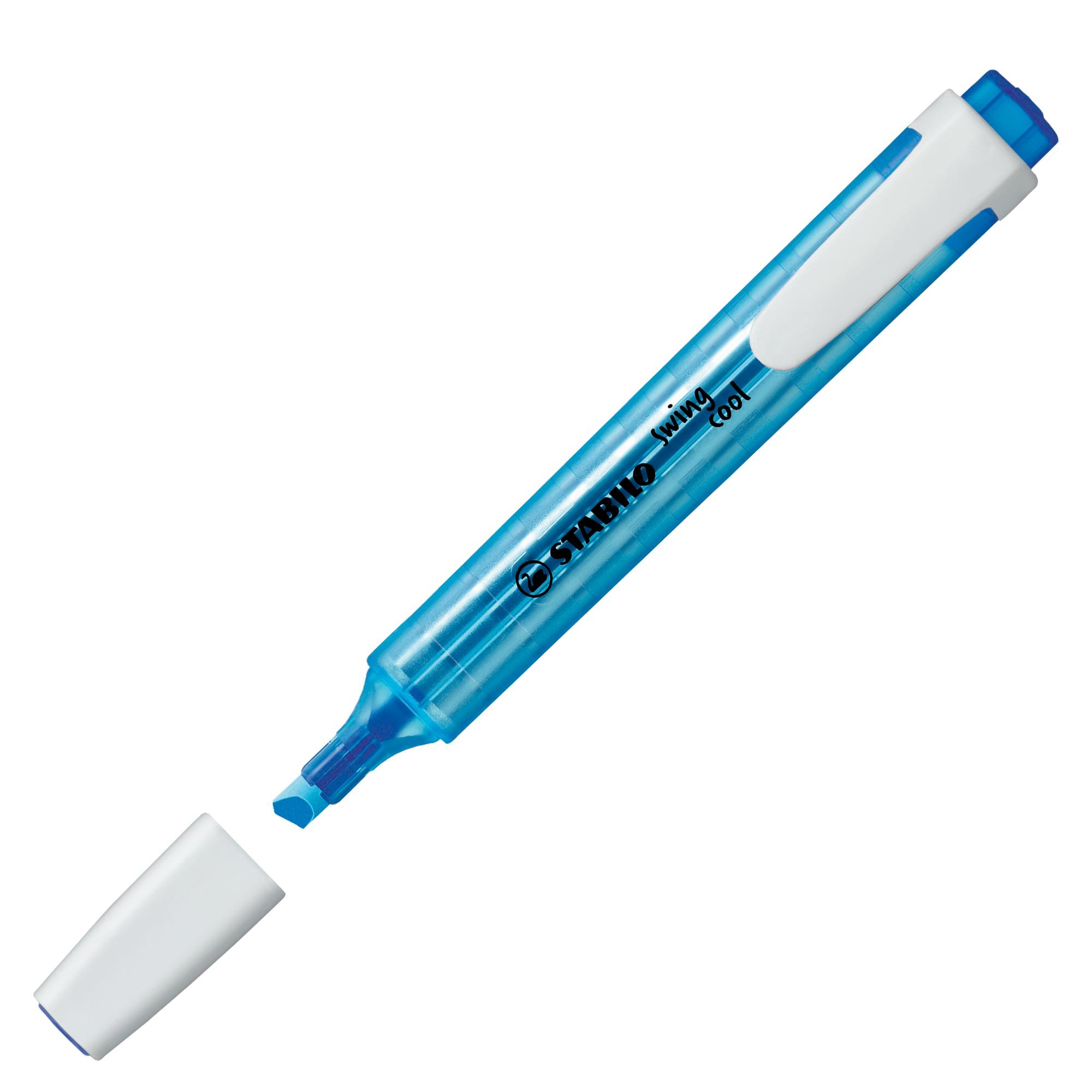 Evidenziatore Swing Cool - punta a scalpello - tratto 1 - 4 mm - azzurro - Stabilo