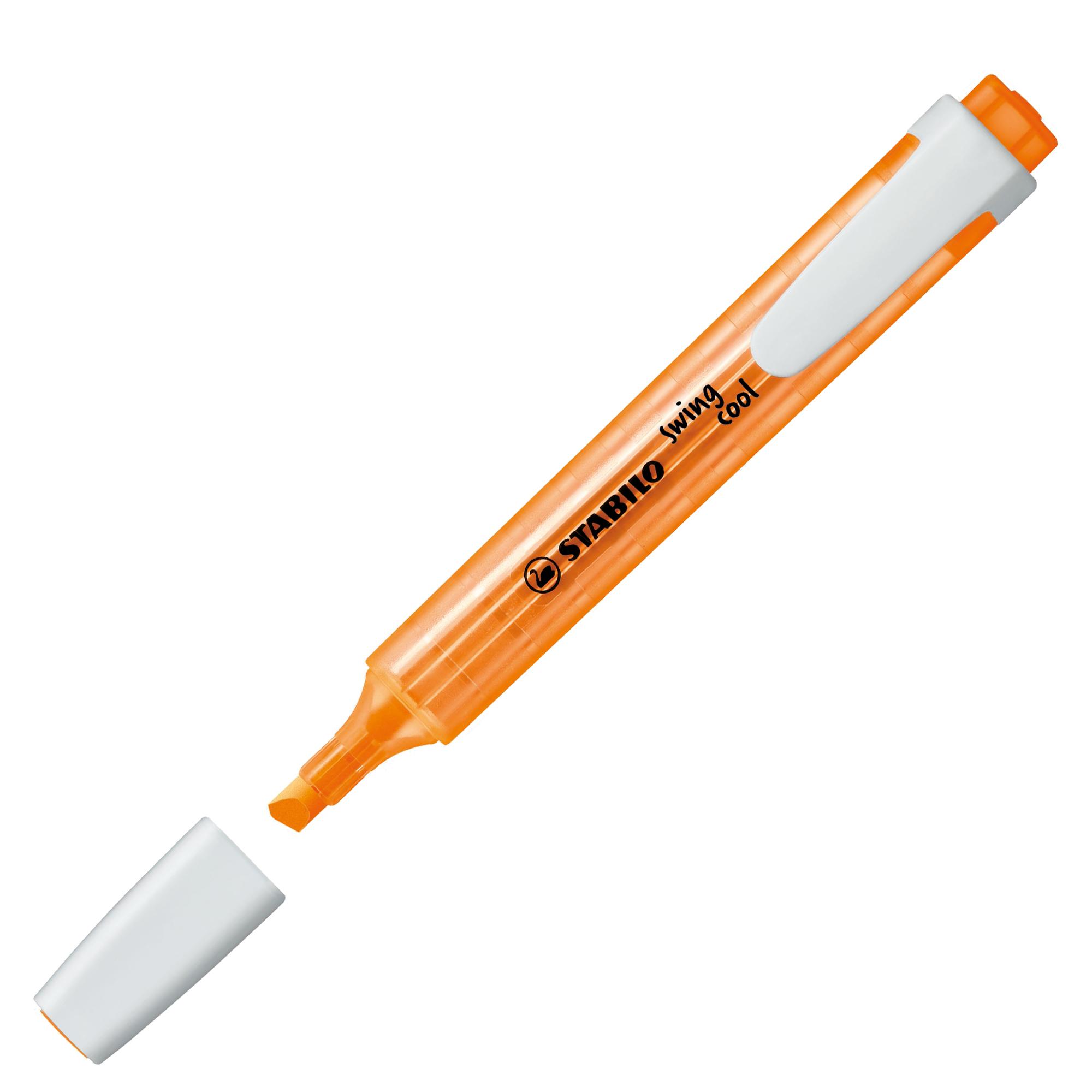 Evidenziatore Swing Cool - punta a scalpello - tratto 1 - 4 mm - arancione - Stabilo