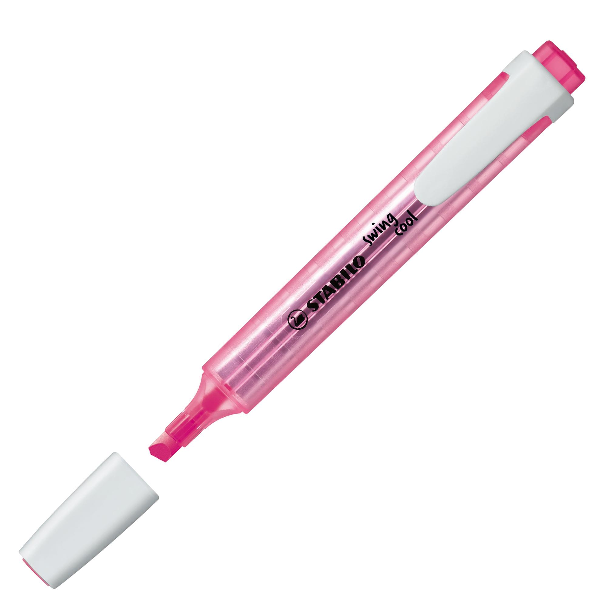 Evidenziatore Swing Cool - punta a scalpello - tratto 1 - 4 mm - rosa - Stabilo