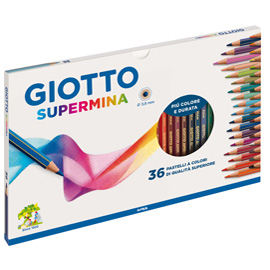 GIOTTO SUPERMINA PASTELLI 3.8mm COLORI ASSORTITI CONF 36 Pz.