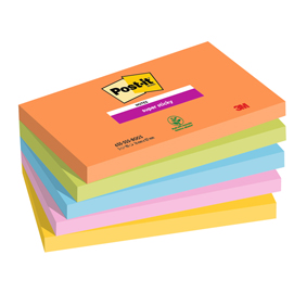 Post-it Super Sticky 655-5SS-BOOS - Blocchi - 127 x 76 mm - 450 fogli (5 x 90) - giallo, rosa, blu, verde, arancione