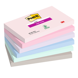 Post-it Super Sticky 655-6SS-SOUL - Blocchi - 127 x 76 mm - 540 fogli (6 x 90) - rosa, blu, verde, viola, grigio