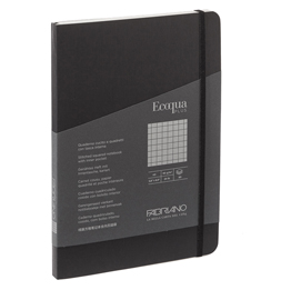 Taccuino Ecoqua Plus - con elastico - rilegatura cucita - A5 - 5 mm - 80 fogli - nero - Fabriano