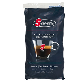 Serving Kit 50 bicchierini +50 bustine zucchero +50 palettine EssseCaffE'