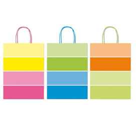 Shopper bicolor - con manici - carta ritorta …