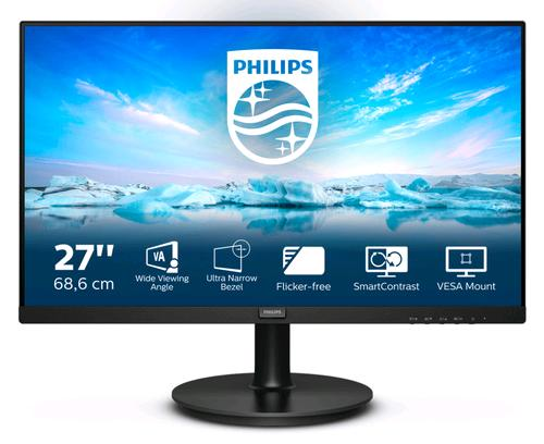 Philips V-line 271V8L - Monitor a LED - 27" - 1920 x 1080 Full HD (1080p) @ 75 Hz - VA - 250 cd/m² - 3000:1 - 4 ms - HDMI, VGA - nero testurizzato