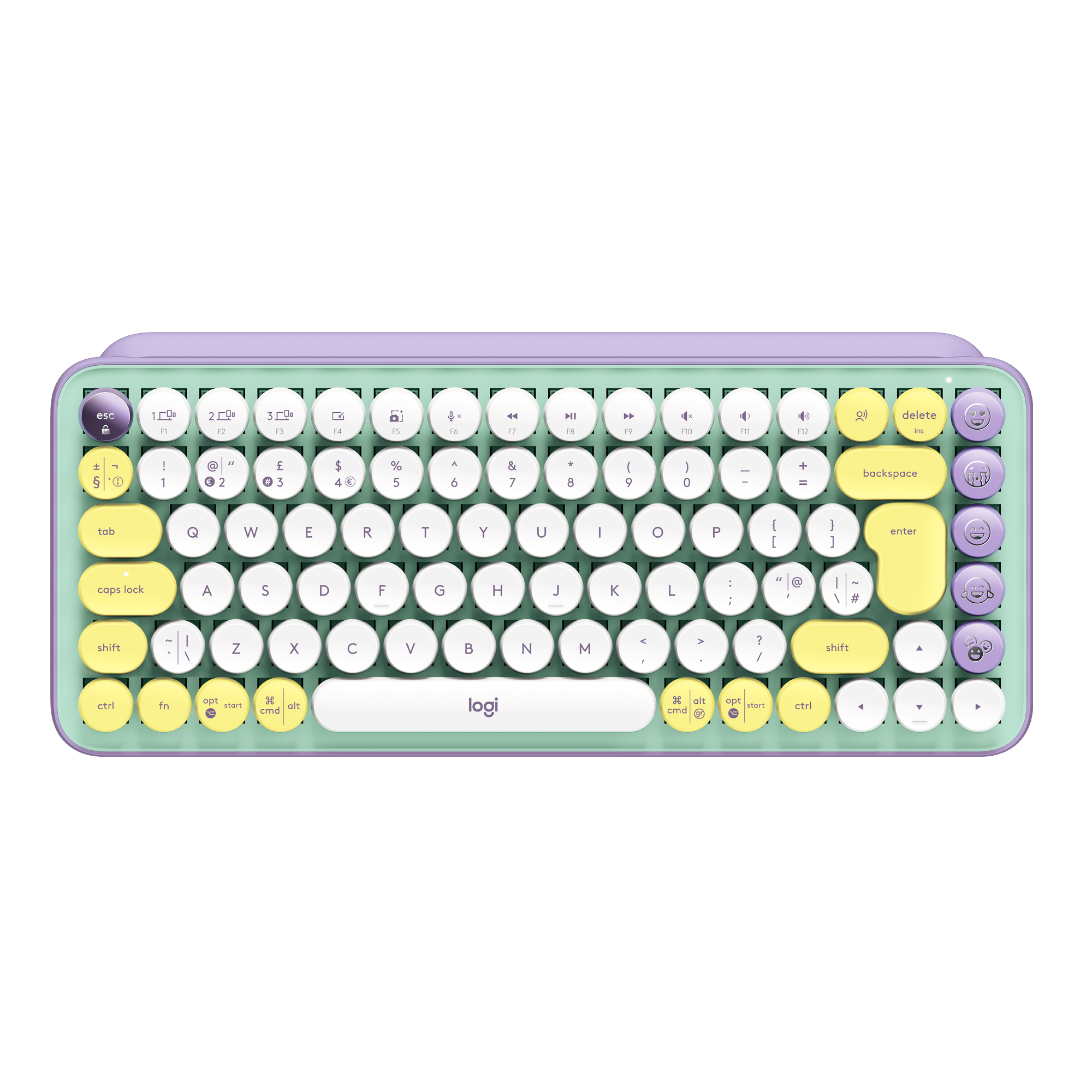 Logitech POP Keys - Tastiera - senza fili - Bluetooth LE, Bluetooth 5.1 - QWERTY - italiana - interruttore: Brown Tactile - daydream