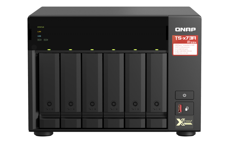 QNAP TS-673A - Server NAS - 6 alloggiamenti - SATA 6Gb/s - RAM 8 GB - Gigabit Ethernet / 2.5 Gigabit Ethernet
